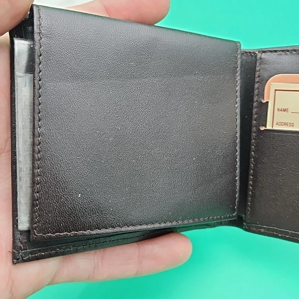 Vintage Buxton Mens Bi Fold Brown Wallet Top Grain Cowhide Brand New‎ NOS